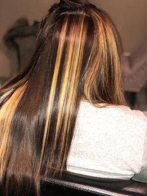 Color on Natural Brown Indian Hair