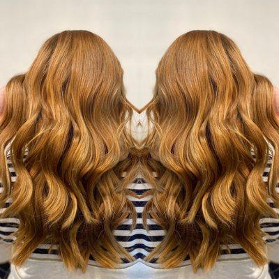 Long layered haircut with beach waves