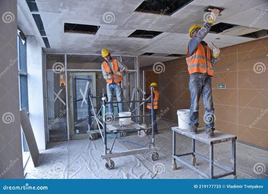 work started, remodeling, painting