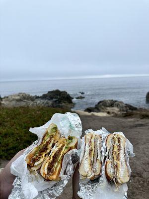 Chorizo and original bagel