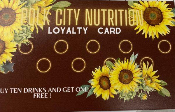 Loyalty Card!!! Two points on Tuesdays!!!
