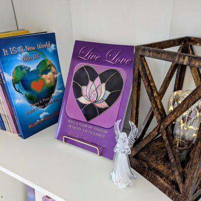 Books, jewelry, candles, sage, lots of goodies