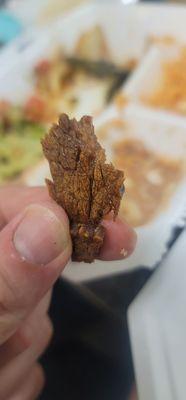 Carne Asada? Or beef Jerky? This was appalling.