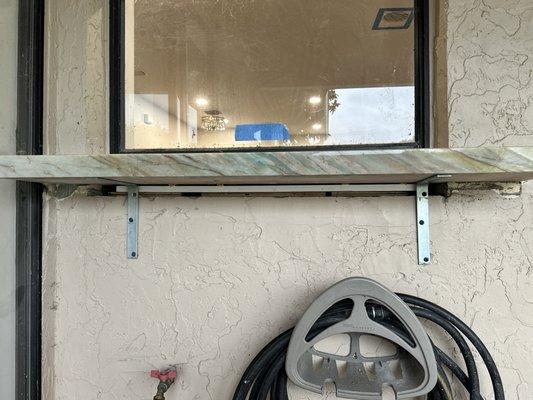 This is the outside of that window area. Again they just patched with stucco. No waterproofing done.