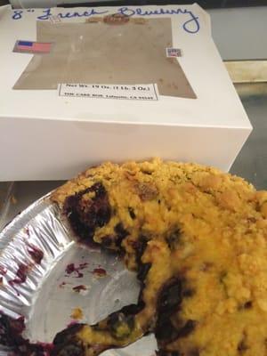 Sad, gloopy, yucky French Blueberry pie from Cake Box