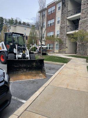 More "workers" blocking parking for no reason.