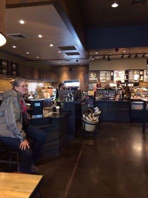 Fueling up with a Caramel Flan laté Frappuccino. LOVE the move/remodel. Has a drive through now