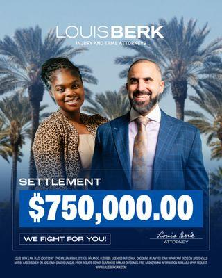 750K settlement Louis Berk Law