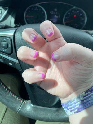 Manicure, unconventional French manicure.