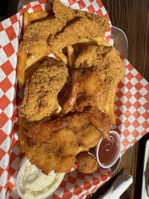 Fried Catfish and Shrimp Plate