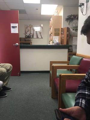 Waiting in the waiting room.