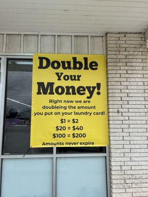 It is now name Always fresh laundromat, new owners. The month of April they are giving away free laundry.