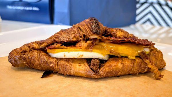 Bacon, Egg, and Cheese Croissant - very good but staff should have heated it twice as long