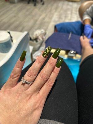 Acrylic with gel and pedicure!
