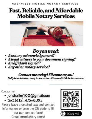 Nashville Mobile Notary Services