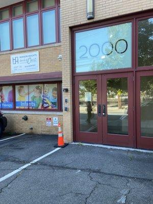 Entrance. Church is on 2nd Floor.