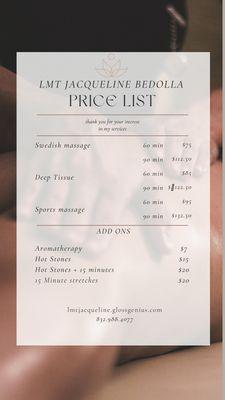 Price list, affordable with top skills