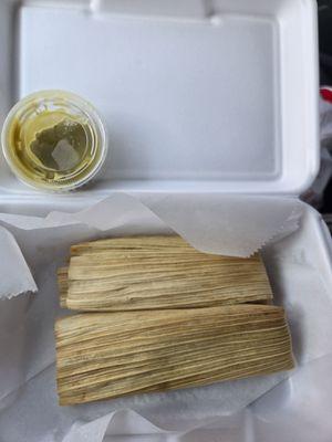 Cheese and jalepeno tamale