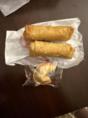 Check out the size of these egg rolls.