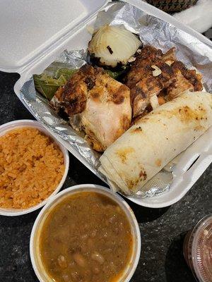 1/2 chicken with sides.