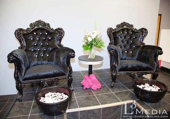 Feel like the queen or king you are in our at our pedicure station!