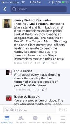 They have a bigot who hates Mexicans named Jamey Richard Carpenter employed here just FYI.