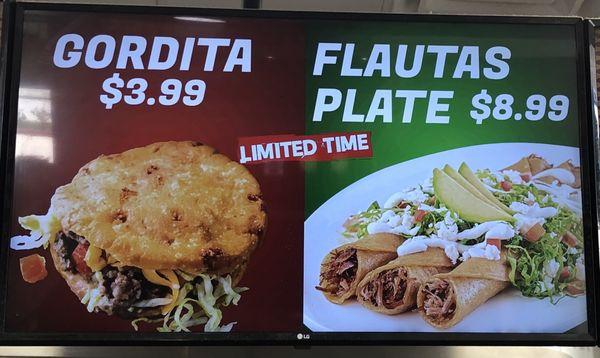 The menu for the Taqueria inside Chevron. 10.2.23