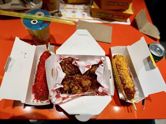 4. Hot Cheet Corn Dog 5. Sweet Chili Corn Dog 6 Piece Korean Fried Chicken Original Lemonade
