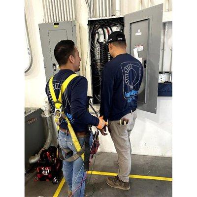 Professional electrical crew installing commercial systems. Licensed Arizona electricians providing quality East Valley electrical services.