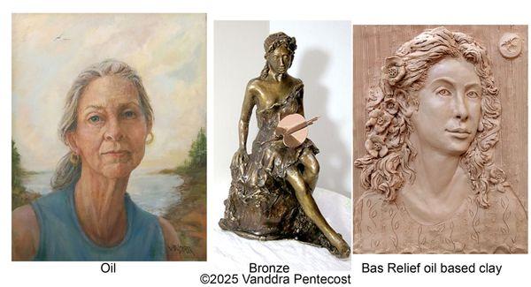 Oil, bronze, Bas relief clay