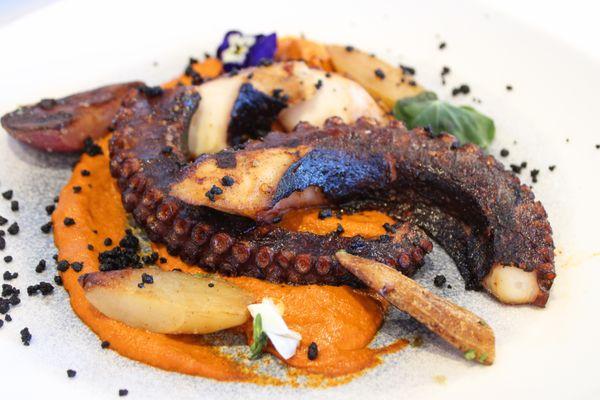 CHAR-GRILLED OCTOPUS
red pepper romesco, confit of fingerling potatoes,
kalamata olive