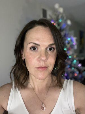 Haircut by Brandon. Long bob with curtain bangs (styles by me since he got me in last minute!)