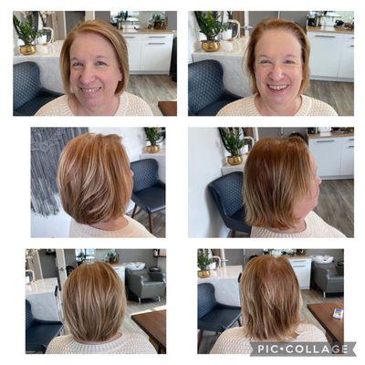 After and before of highlight and haircut