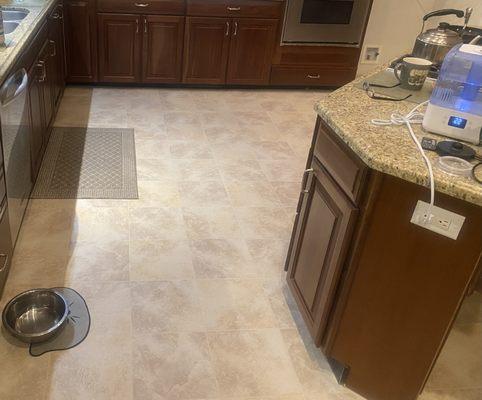 New kitchen floor looks amazing.