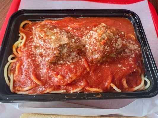 Spaghetti with meatballs. It weighed well over a pound.