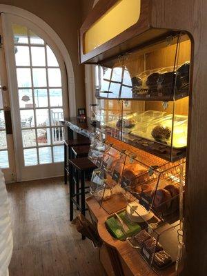 Fresh baked goods from a local bakery. The cinnamon rolls are delicious.