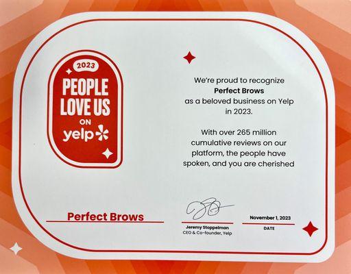 celebrating with Yelp! We accept walk-ins only, we guarantee a hundred percent availability for threading services.