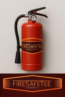 Ad with extinguisher and logo