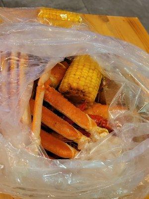 Catch for out day. Steamed in the house Hook and Reel spicy sauce.