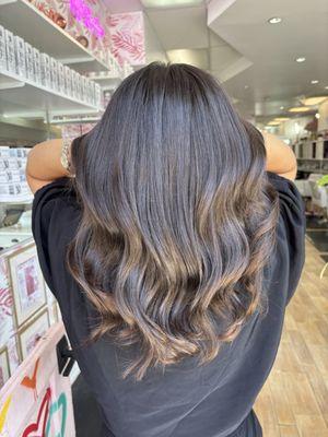 Women's haircut with style