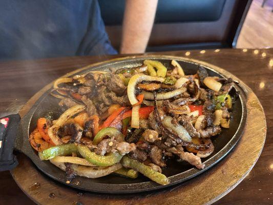 Fajitas. Meat was cut too small and got very dry during cooking.