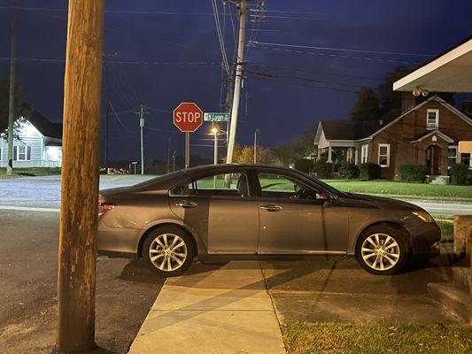 Dr Kevin Bernhardy Parking on and blocking Public Sidewalk.