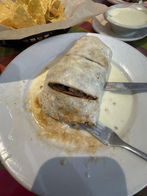 Burrito with carne asada