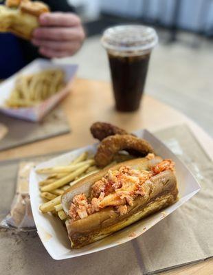 Warm lobster roll.