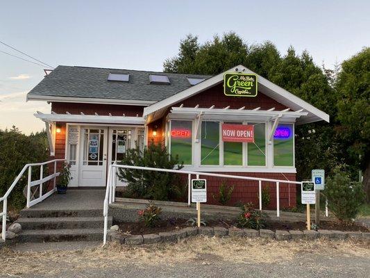 Sunset view of building.