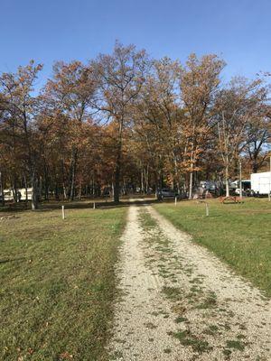 Photo of loose stone driveway between two loops