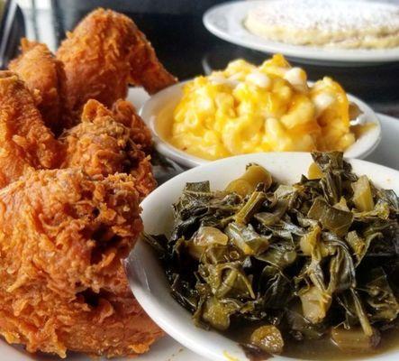 Southern Style Fried Chicken Wings, Southern Collard Grrens, 3 Cheese Mac & Cheese