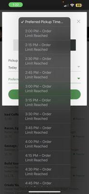 No Pickup Times All Day 