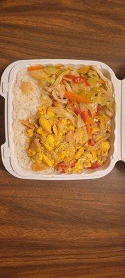 Ackee and salt fish/sword fish.