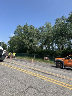 Just standing around as citizens are picking up debris from 79th St. putting their own south risk